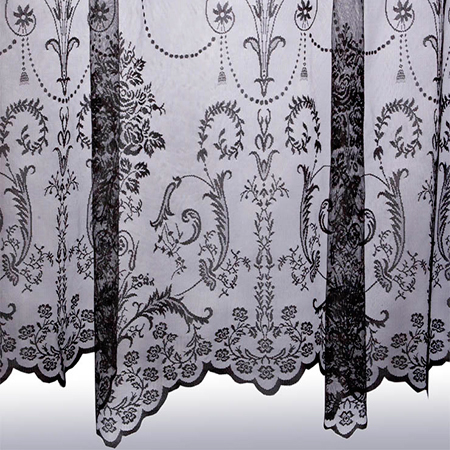 John Aird Damask Net Curtain Finished In White ~ Width Sold By The Metre Drop: 40 102cm 